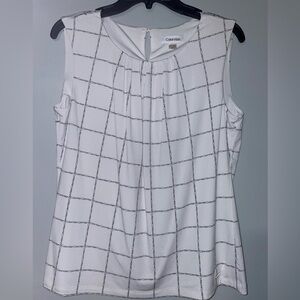 🎂Calvin Klein Women's White Sleeveless Top